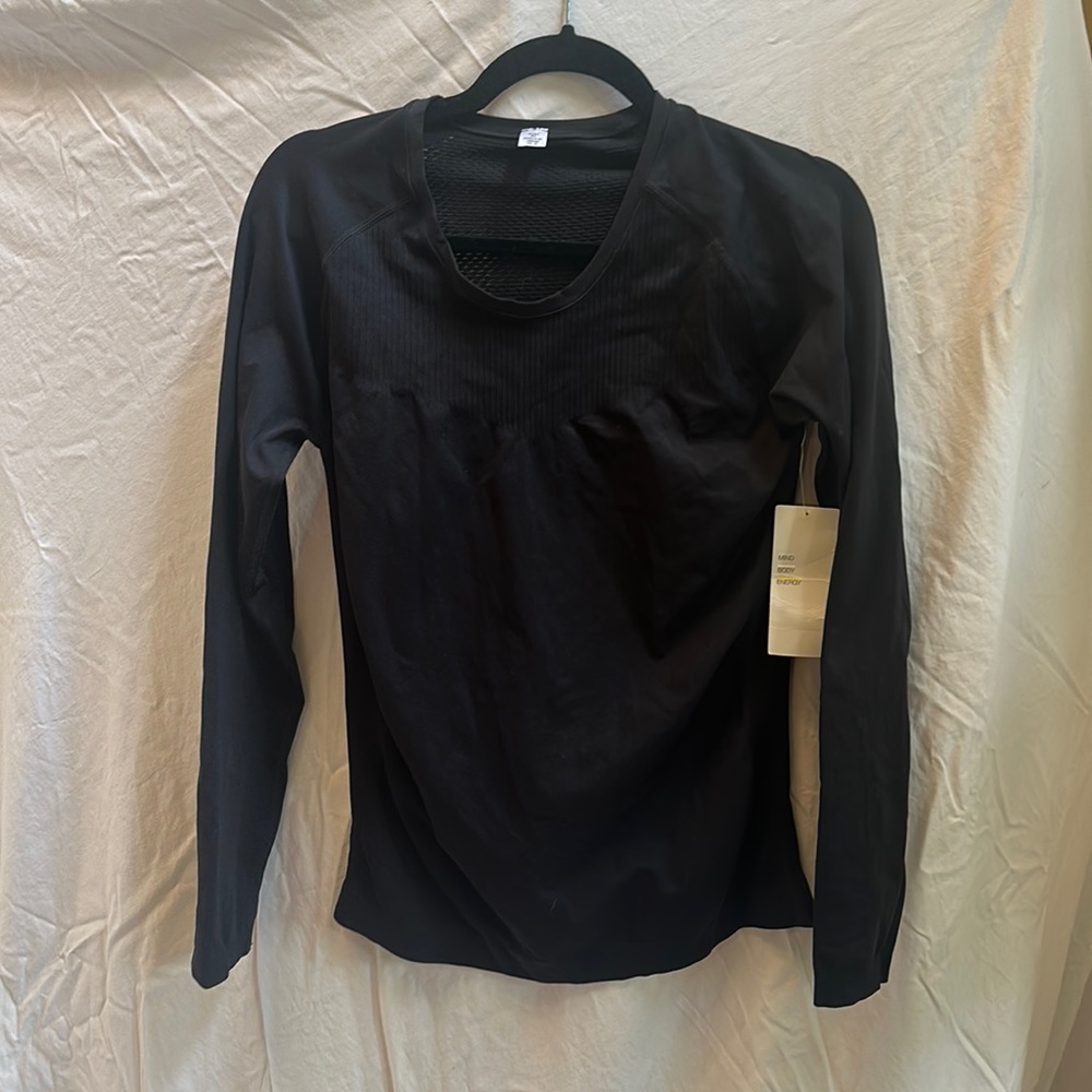 NWT Black Long Sleeve Zella Sport Activewear Shirt